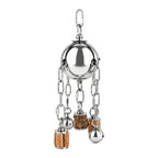 Stainless Steel Hanging Bell Parrot Chew Toy | Natural Wood Bird Chew Toy Richie's