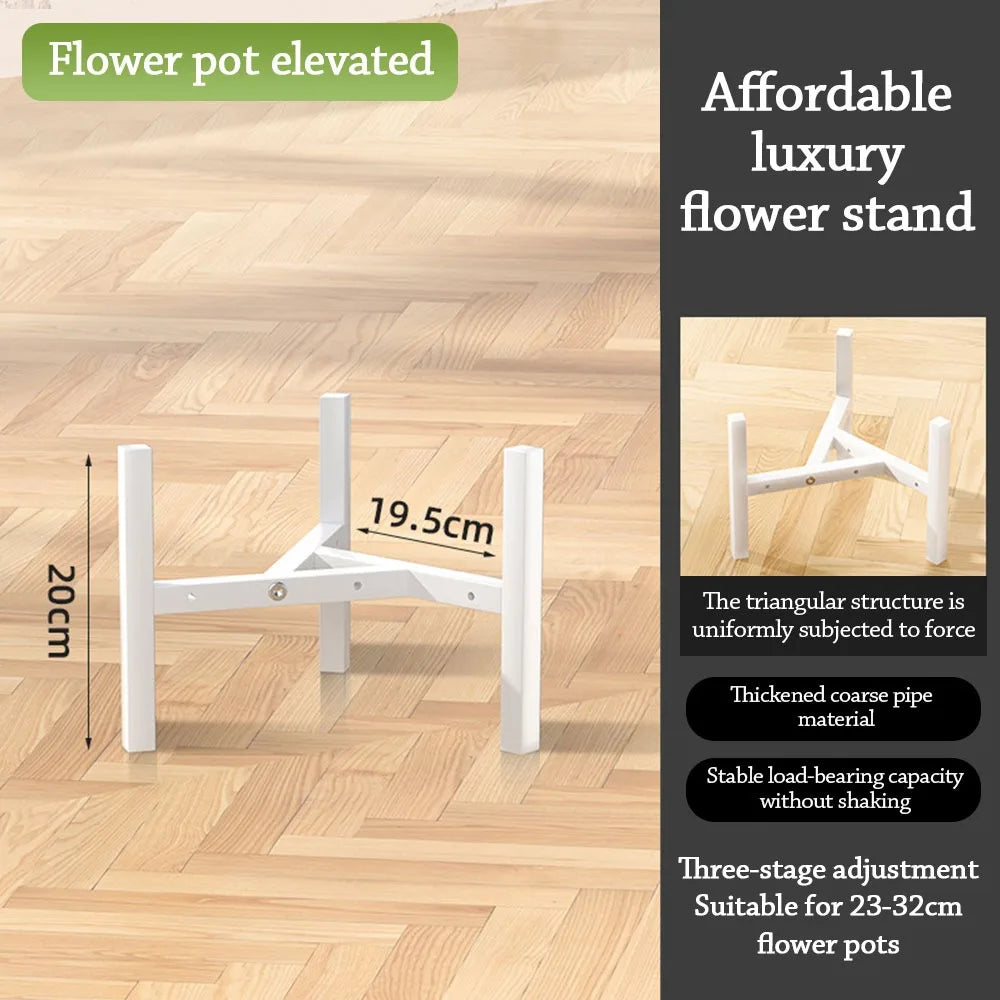 Modern Metal Flower Stand Rack with Casters – Triangle Planter Metal Plant Stand Richie's White 20cm 01