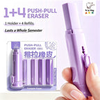 Push-Pull Triangle Gradient Pencil Eraser Set | 4 Cores Pencil Eraser Set Richie's PURPLE