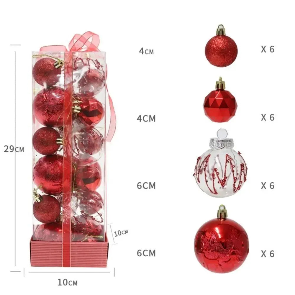 24pcs Christmas Ball Ornaments Set – 4cm & 6cm Xmas Baubles Christmas Ornament Set Richie's