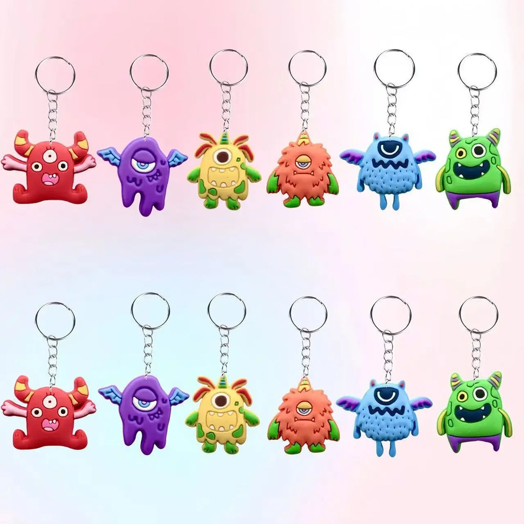 12 Pcs Cute Monster Keychains – Backpack & Party Gift Set Keychain Set Richie's 12 Pcs