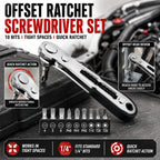 Offset Ratchet Screwdriver Set – Right Angle Driver, 10 Bits Ratchet Screwdriver Set Richie's