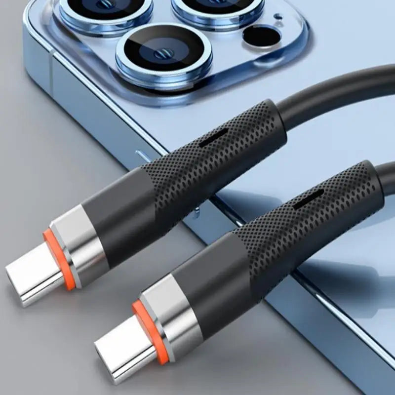 120W USB-A to USB-C Fast Charging Silicone Cable 1M USB-C Charging Cable Richie's