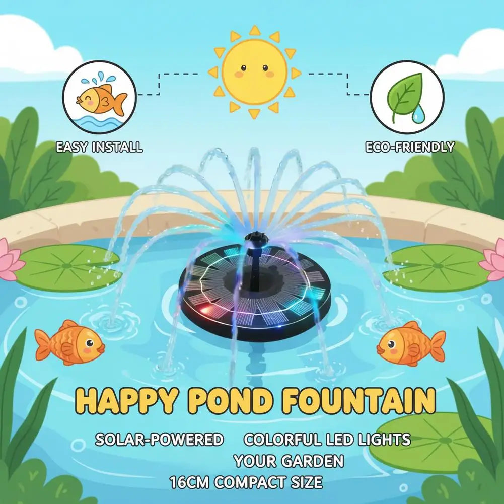 Solar Fountain Pump RGB LED Light – Pond, Bird Bath & Pool Solar Fountain Pump Richie's