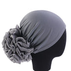 Women's Ruffle Flower Turban Hat – Headscarf & Sleep Cap Women's Turban Hat Richie's Gray
