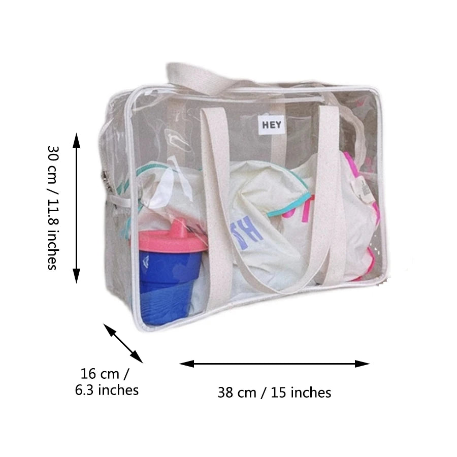 PVC Transparent Tote Bag – Women's Large Beach Shoulder Bag Tote Shoulder Bag Richie's