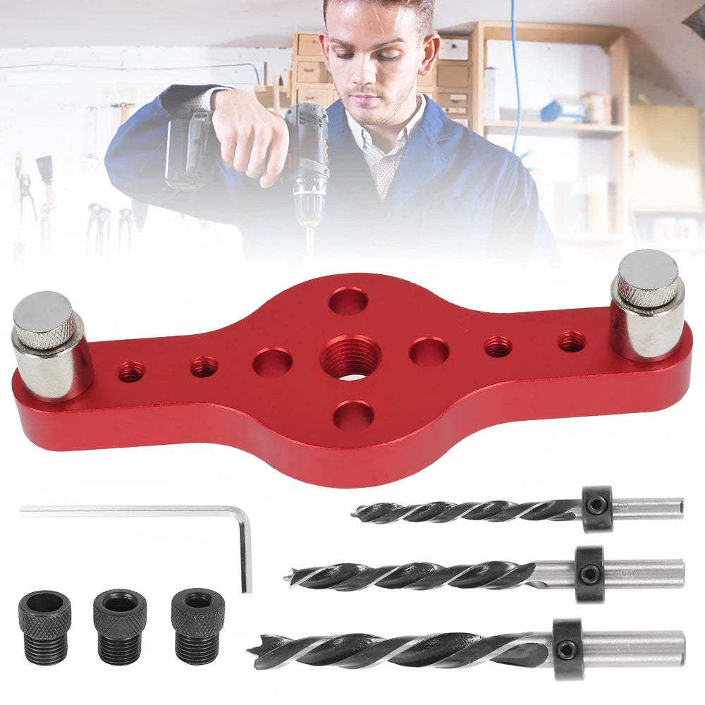 Vertical Pocket Hole Jig Self-Centering Dowel Drill Guide Set Woodworking Drill Jig Richie's