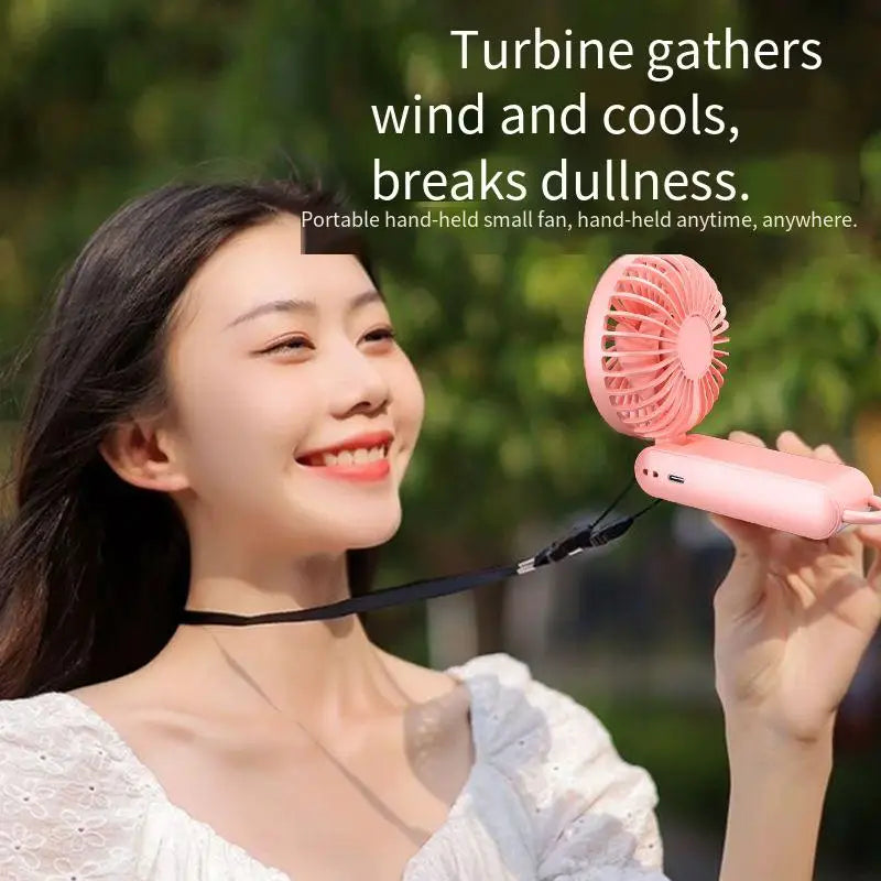 Foldable Handheld Fan USB-C Rechargeable LED Display 5-Speed Handheld Portable Fan Richie's
