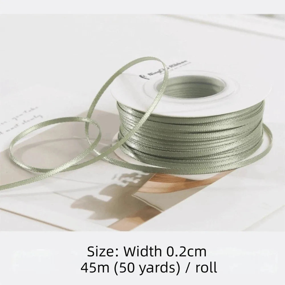 2mm Double-Sided Satin Ribbon 45m Roll – Gift & Craft Craft Satin Ribbon Richie's 9 L