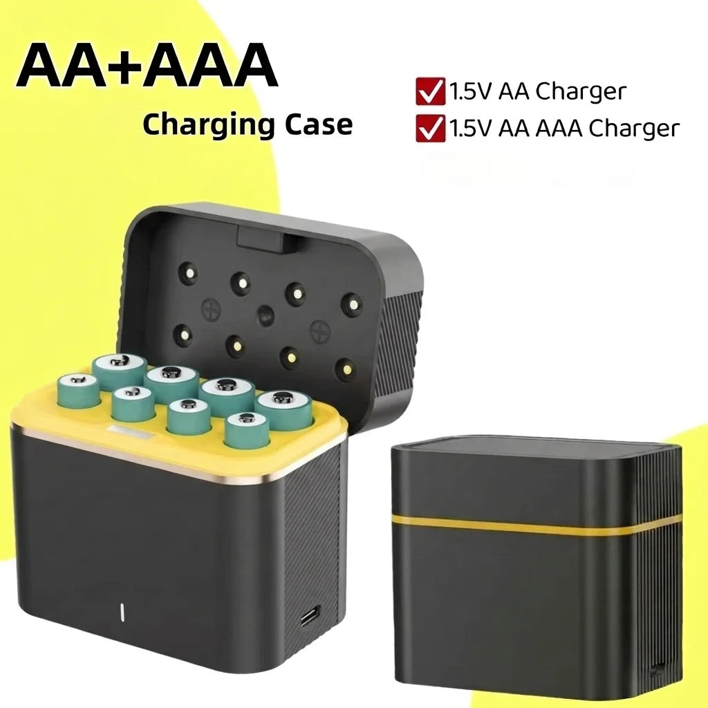 8-Pack 1.5V Rechargeable Lithium AA/AAA Batteries & USB Charger Rechargeable Battery Kit Richie's