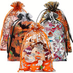 Halloween Tulle Drawstring Gift Bags 4x6in | Candy Party Bags Halloween Party Bags Richie's