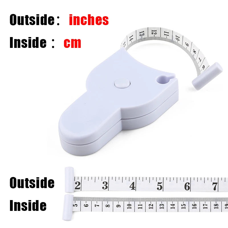 Retractable Body Measuring Tape 1.5M Dual-Scale Sewing Ruler Body Measuring Tape Richie's Inch cm White