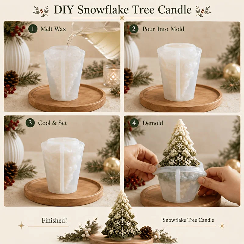 Christmas Tree Snowflake Silicone Mold for DIY Candles & Crafts Silicone Craft Mold Richie's