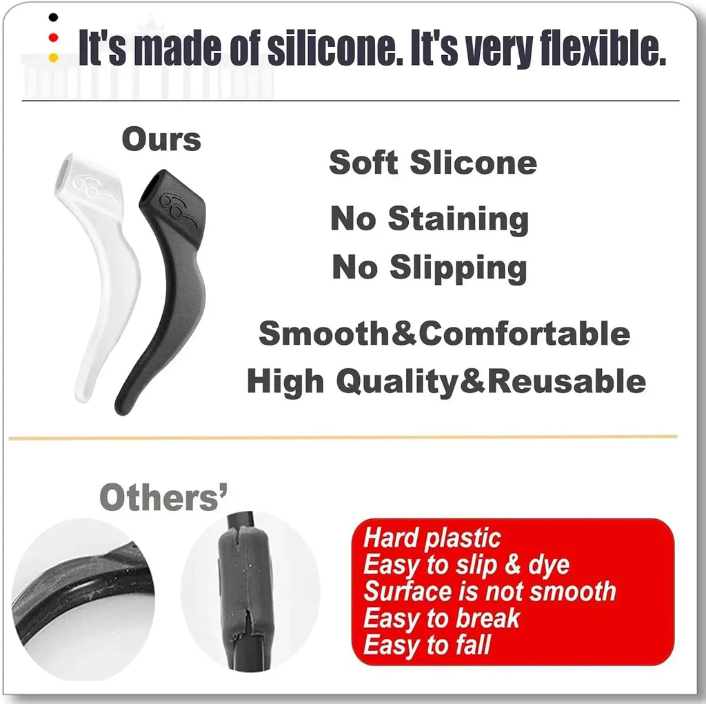 Silicone Anti-Slip Glasses Ear Hooks & Eyewear Grip Holder Eyewear Accessories Richie's