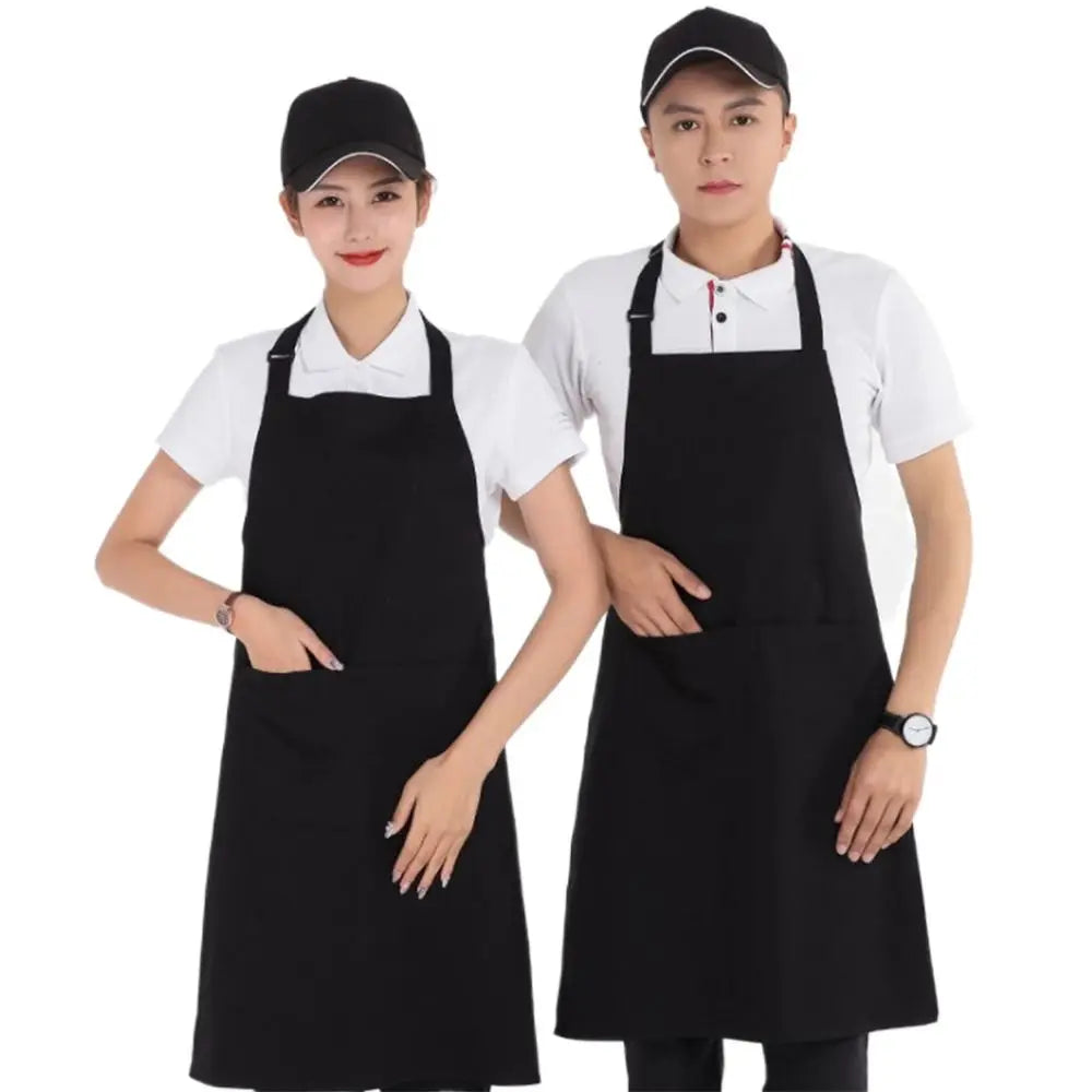 Waterproof Canvas Apron Large Pocket – Adjustable Unisex Black Work Apron Richie's