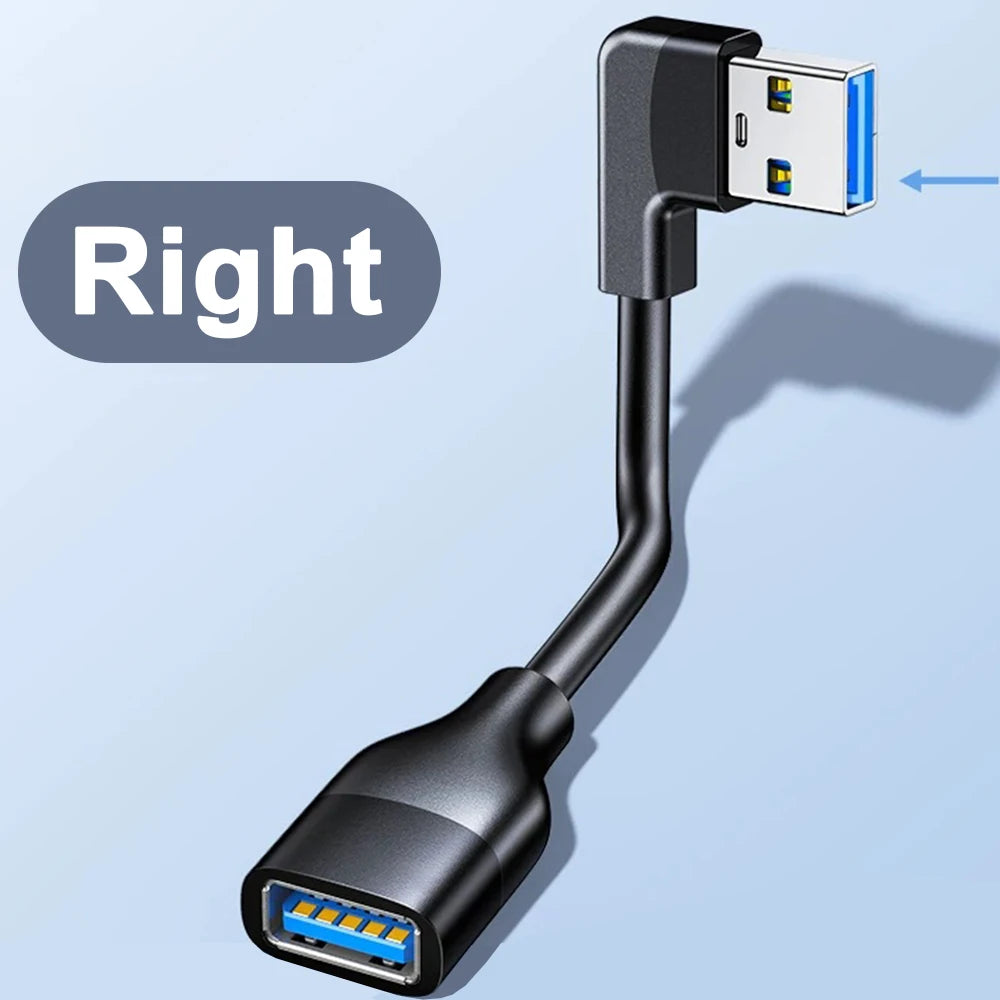 USB 3.0 Male to Female Extension Cable 90 Degree Bend 30cm USB Extension Cable Richie's Right