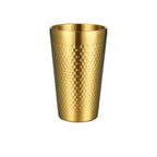 Double-Wall Stainless Steel Beer Mugs – Hammered Texture Beer Mug Richie's gold 350ml