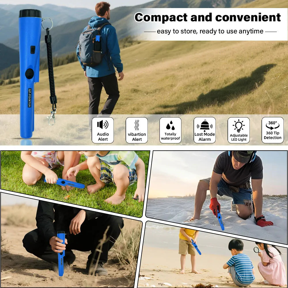 Handheld Metal Detector GP Pointer – Waterproof, LED, Treasure Hunt Handheld Metal Detector Richie's
