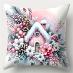 4-Piece Christmas Pillowcase Set – Poinsettia & Snowman Zipper Holiday Pillowcase Set Richie's