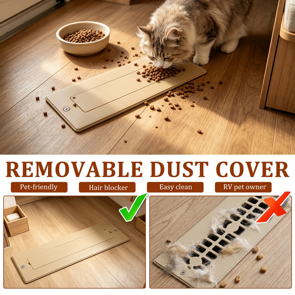 RV Floor Vent Cover 4x12" Aluminum Register Magnetic Dust Grille RV Vent Register Richie's