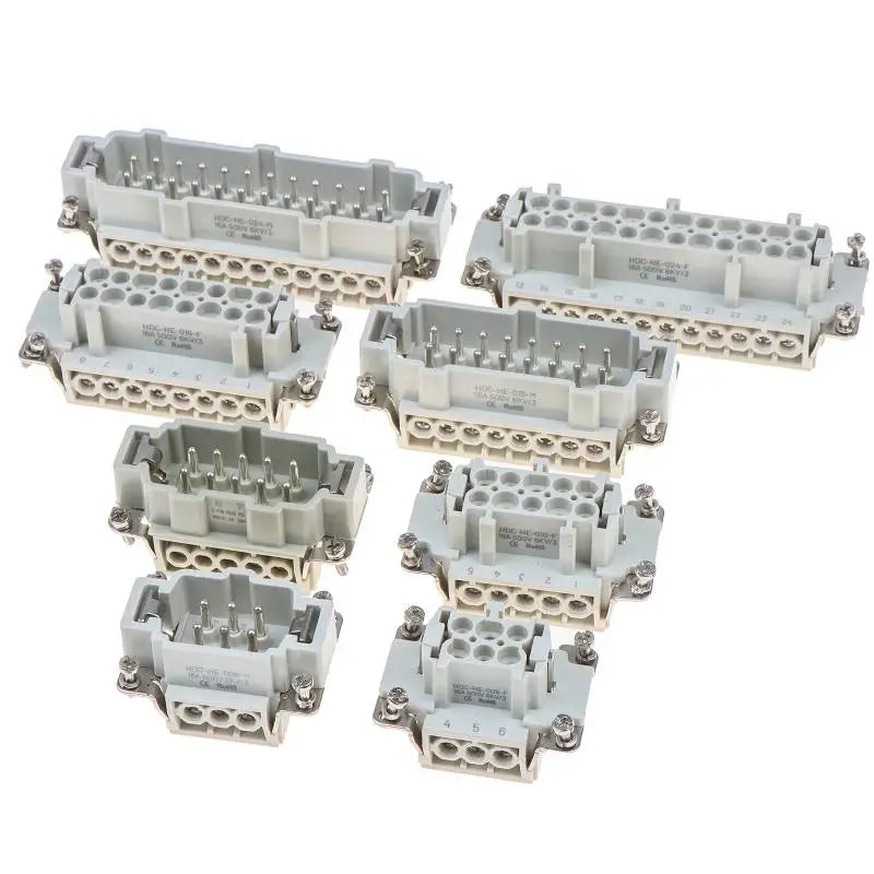 HDC-HE Heavy Duty Connector 6–24 Core 16A 500V Aviation Plug Industrial Connector Insert Richie's