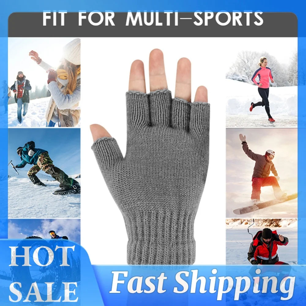 USB Heated Fingerless Gloves 5V Winter Warm Unisex Heated Winter Gloves Richie's