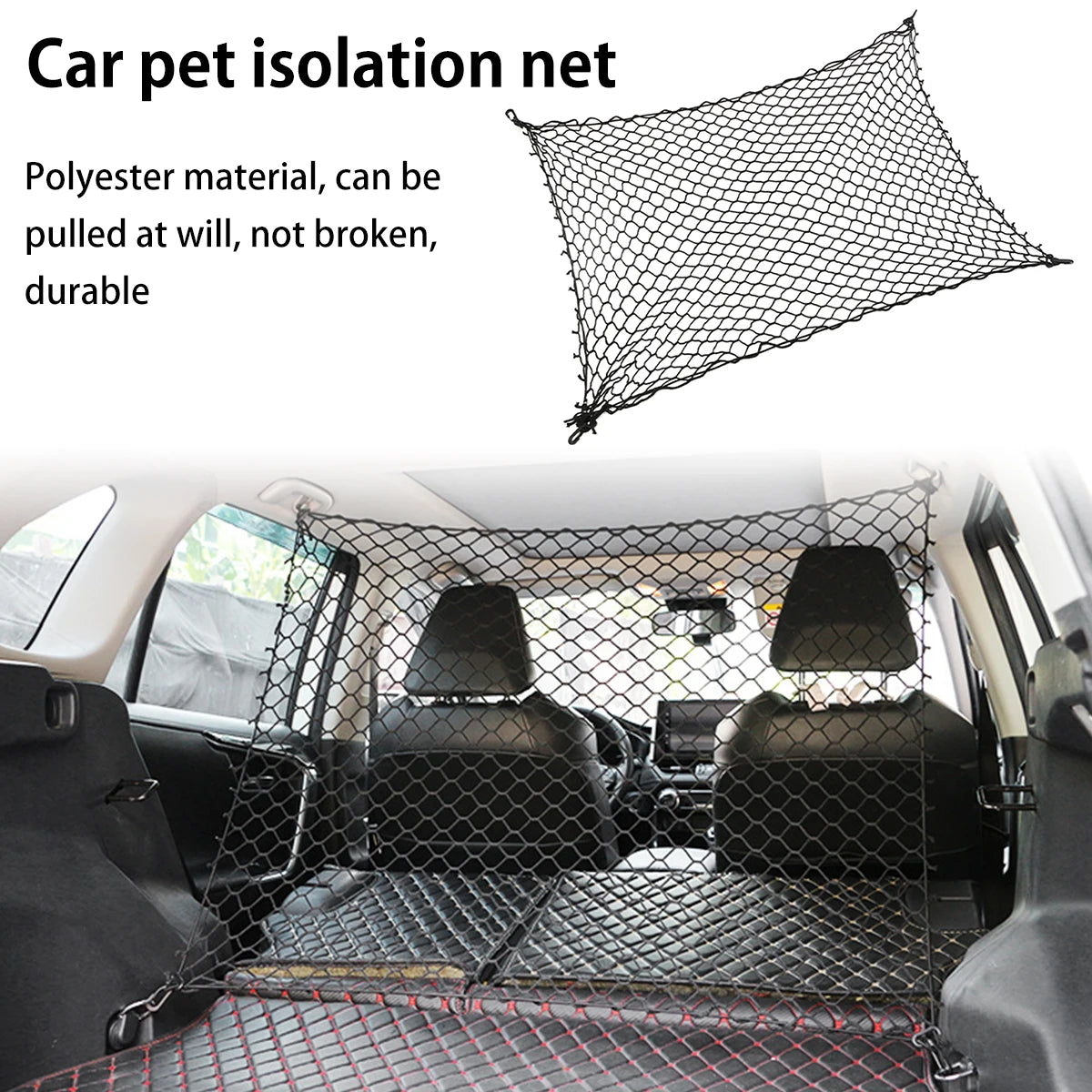 Pet Car Barrier Net – Foldable Dog Car Safety Fence & Hooks Dog Car Barrier Richie's