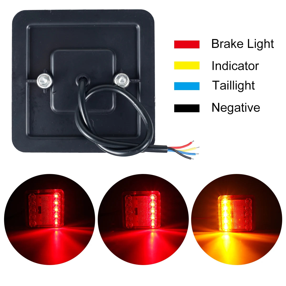 2Pcs Waterproof 10 LED Trailer Tail Lights 12V/24V Rear Pair Trailer Tail Lights Richie's