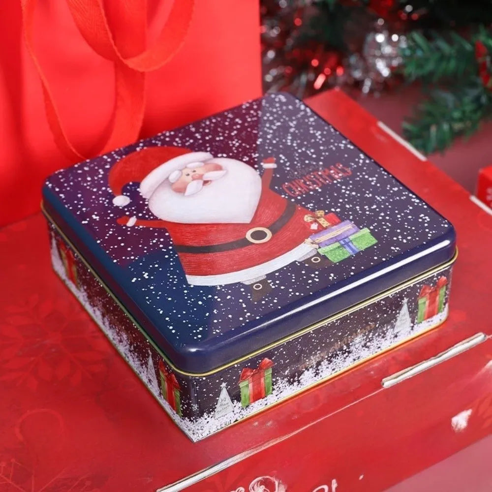 Cartoon Christmas Tinplate Candy Gift Box – Square Xmas Tin Christmas Tin Box Richie's 01