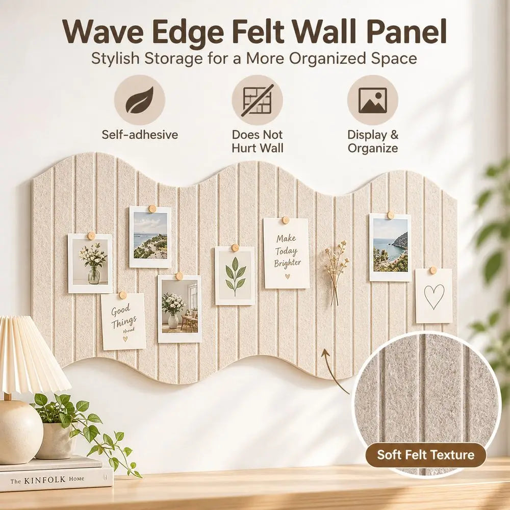 Wave Edge Felt Wall Panel – Ribbed Pin Board Display Board Felt Wall Panel Richie's