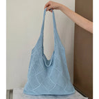 Large Capacity Knitted Crochet Shoulder Bag for Women Knitted Shoulder Bag Richie's SKY BLUE