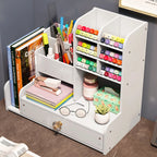 White Desk Organizer with Drawer | Multi-Compartment Storage Box Desk Organizer Richie's Upgrade