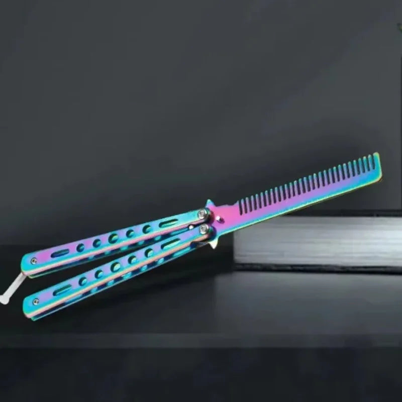 Stainless Steel Butterfly Comb – Foldable Beard & Hair Tool Butterfly Styling Comb Richie's