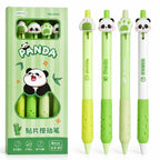 Kawaii Panda Retractable Gel Pen Set 4Pcs – 0.5mm Black Ink Gel Pen Set Richie's black