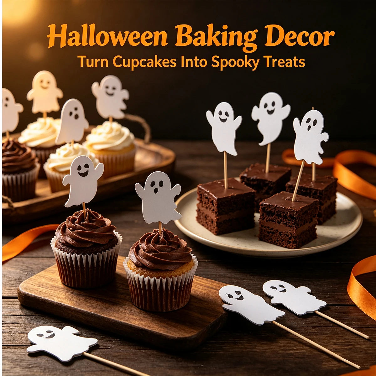 Halloween Ghost Cake Decoration Sticker Decals – Fun Baking Halloween Cake Stickers Richie's