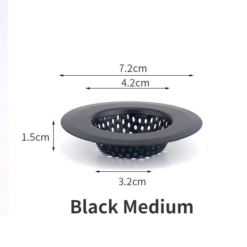 Stainless Steel Sink Strainer & Shower Drain Hair Catcher Sink Drain Strainer Richie's Black M