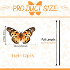 12PCS 3D Multicolor Butterfly Garden Stakes – Indoor & Outdoor Garden Stakes Richie's PY17009