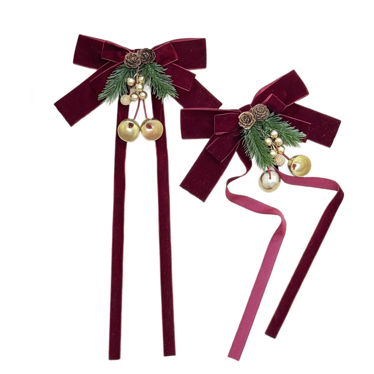Christmas Curtain Tie-Backs Red Bow Pinecone Golden Bell Curtain Tie-Backs Richie's