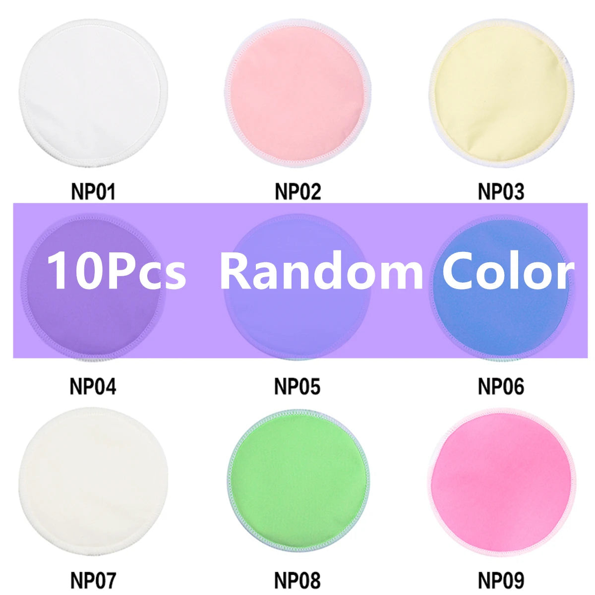 14Pcs Washable Reusable Nursing Breast Pads – 3-Layer Reusable Nursing Pads Richie's 10Pc-Random Color