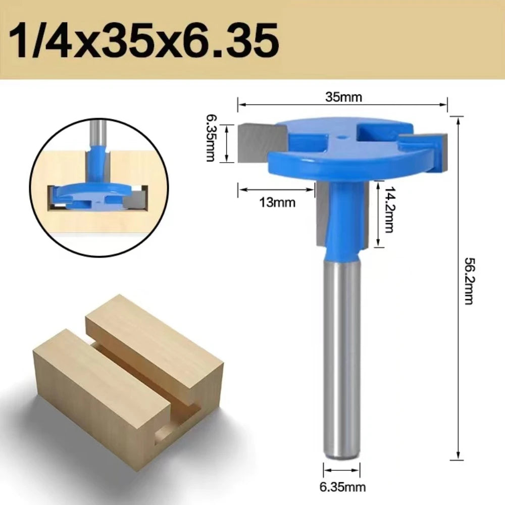 T-Slot Router Bit 1/4" Shank Carbide T-Track Wood Cutter Router Bit Richie's