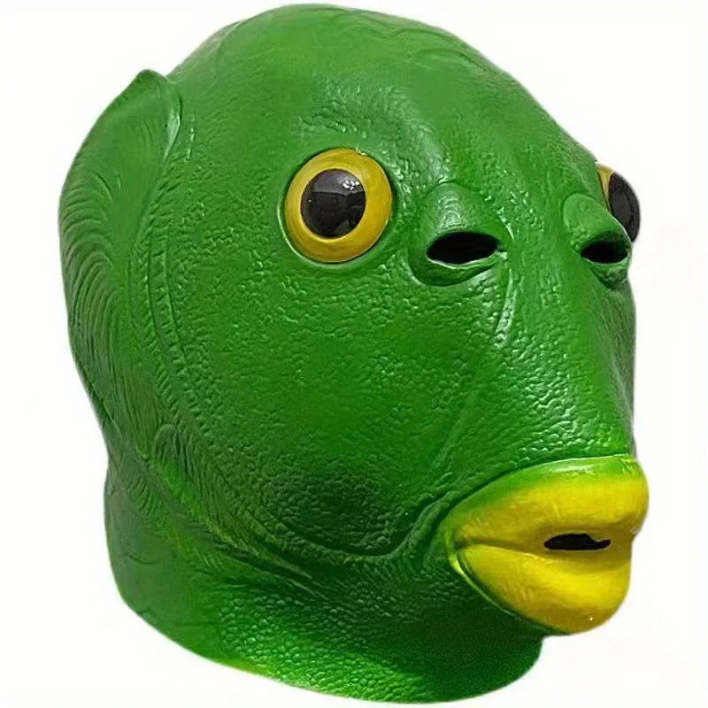 Green Fish Head Mask – Latex Novelty Animal Costume Prop Novelty Costume Mask Richie's 1pc