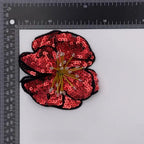 3D Handmade Beaded Flower Sew-On Patch – Colorful Sequin Applique Sew-On Applique Patch Richie's Red