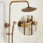 Antique Brass Wall-Mounted Bathtub Shower Faucet Mixer Set Shower Faucet Set Richie's A