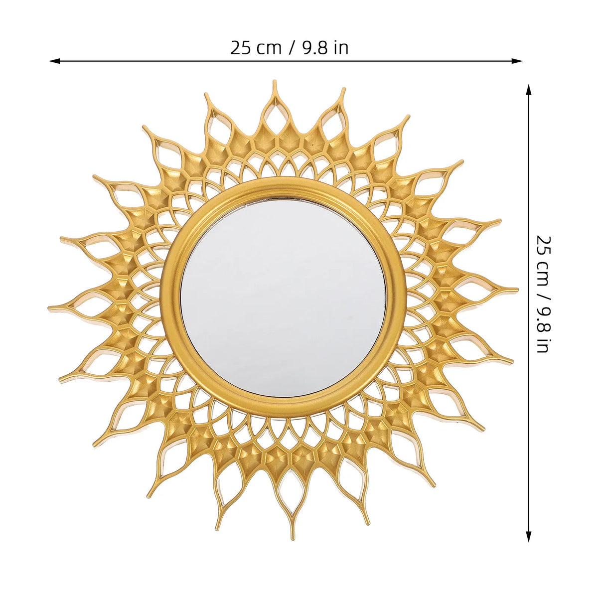 3-Pack Gold Sunburst Round Wall Mirrors – European Style Decorative Wall Mirror Richie's