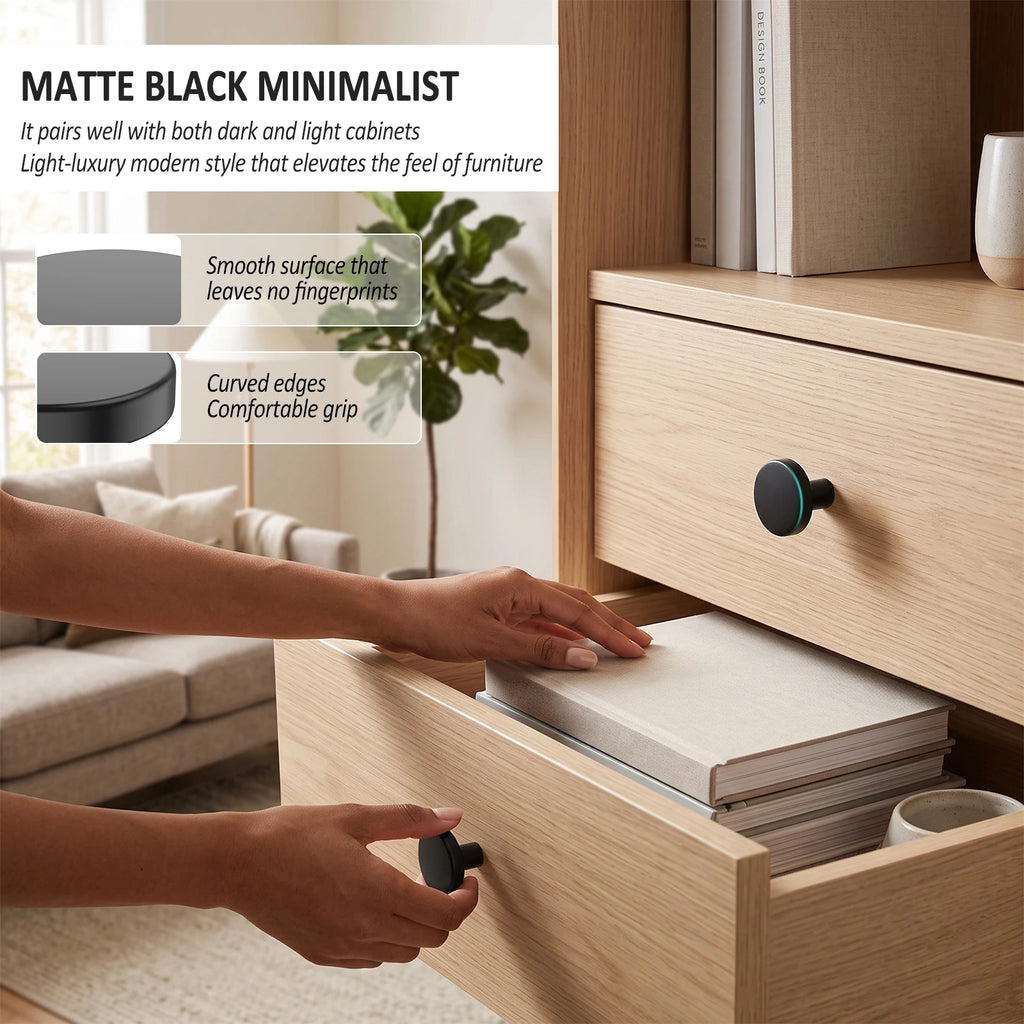 30Pcs Matte Black Cabinet Knobs – Zinc Alloy Drawer Pulls Cabinet Knobs Set Richie's