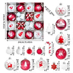 Polka Dot Glitter Christmas Ball Ornament Set – Red & White Christmas Ornament Set Richie's