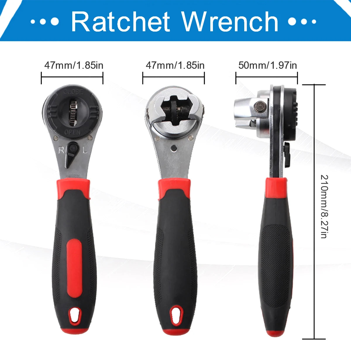 Heavy Duty Adjustable Ratchet Wrench – Non-Slip Steel Socket Ratchet Wrench Richie's