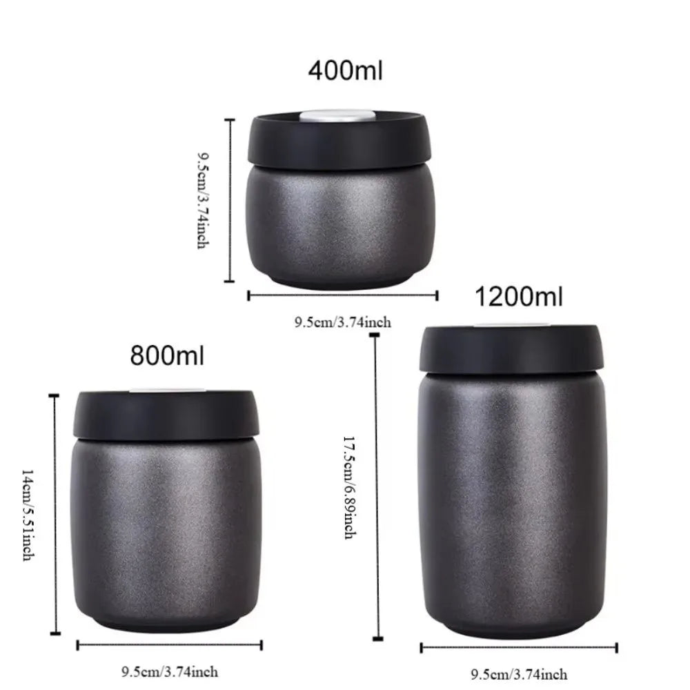 Stainless Steel Vacuum Sealed Coffee Canister 400–1200ml Vacuum Coffee Canister Richie's