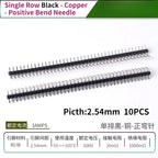 10PCS Color Gilded Pin Headers 2.54mm Single & Double Row Set