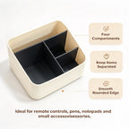 4-Slot Desk Storage Rack – Multi-Grid Office Organizer Beige Desk Organizer Richie's